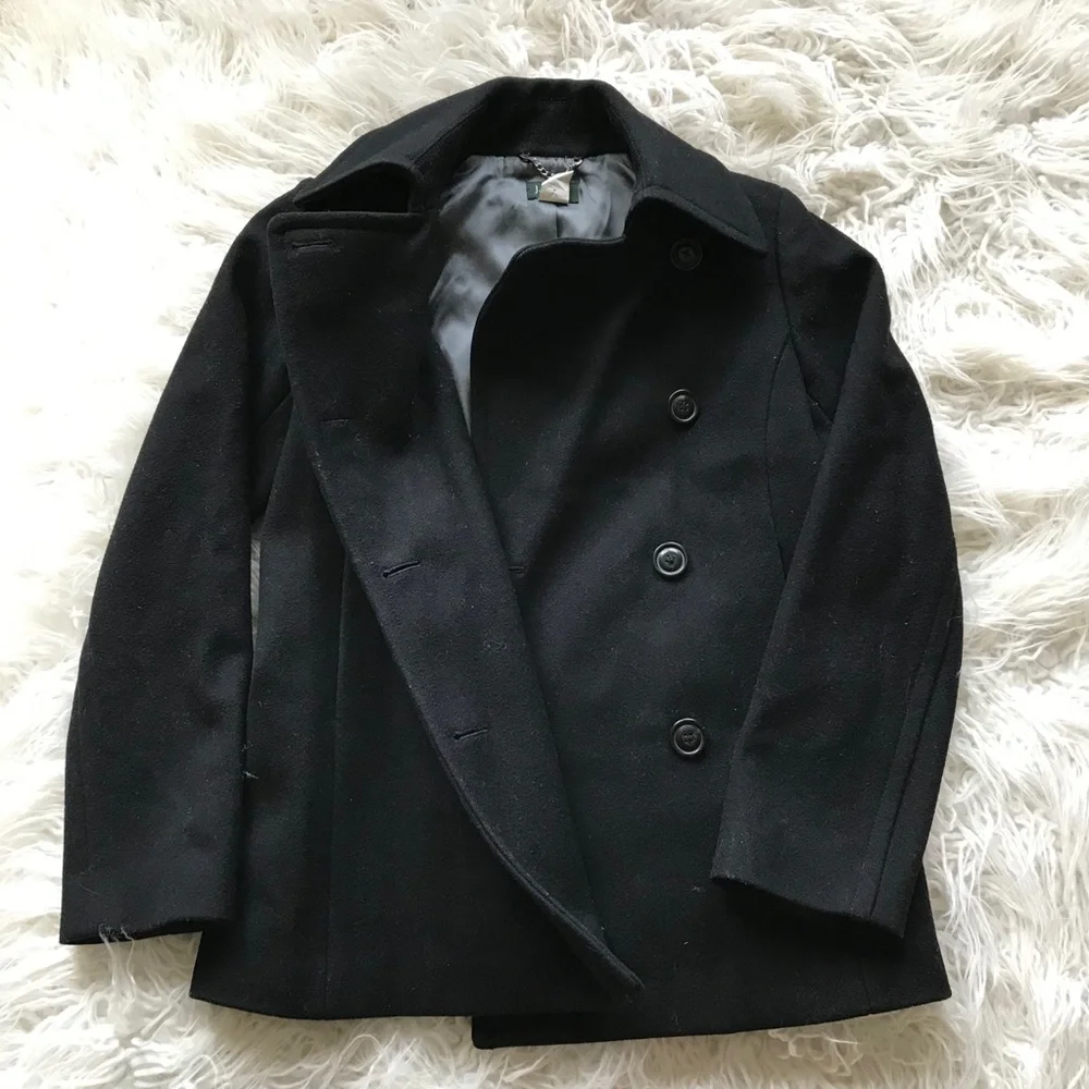 J. Crew Melton‎ Pea Coat Jacket Double Breasted - Picture 6 of 9